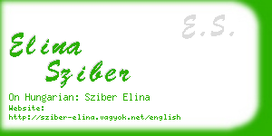 elina sziber business card